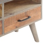 vidaXL Comodă TV, gri, 130x35x51 cm, lemn masiv de mango nefinisat vidaXL Comodă TV, gri, 130x35x51 cm, lemn masiv de mango nefinisat