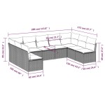 vidaXL Set mobilier de grădină cu perne, 9 piese, negru, poliratan vidaXL Set mobilier de grădină cu perne, 9 piese, negru, poliratan