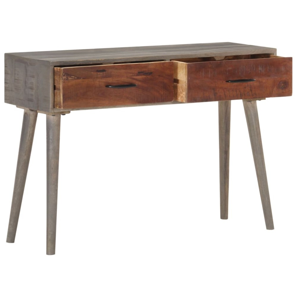 vidaXL Masă consolă, gri, 110x35x75 cm, lemn masiv de mango nefinisat