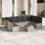 vidaXL Set canapele de grădină cu perne 10 piese gri deschis poliratan vidaXL Set canapele de grădină cu perne 10 piese gri deschis poliratan