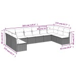 vidaXL Set canapele de grădină cu perne, 10 piese, bej, poliratan