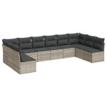 vidaXL Set canapele de grădină cu perne 10 piese gri deschis poliratan vidaXL Set canapele de grădină cu perne 10 piese gri deschis poliratan