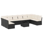 vidaXL Set canapele de grădină cu perne, 11 piese, negru, poliratan vidaXL Set canapele de grădină cu perne, 11 piese, negru, poliratan