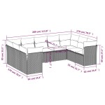 vidaXL Set mobilier de grădină cu perne, 9 piese, negru, poliratan vidaXL Set mobilier de grădină cu perne, 9 piese, negru, poliratan