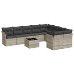 vidaXL Set canapele de grădină cu perne 10 piese gri deschis poliratan vidaXL Set canapele de grădină cu perne 10 piese gri deschis poliratan
