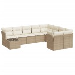 vidaXL Set canapele de grădină cu perne, 10 piese, bej, poliratan
