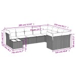 vidaXL Set canapele de grădină cu perne, 10 piese, maro, poliratan
