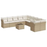 vidaXL Set canapele de grădină cu perne, 11 piese, bej, poliratan