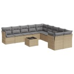 vidaXL Set canapele de grădină cu perne, 11 piese, bej, poliratan vidaXL Set canapele de grădină cu perne, 11 piese, bej, poliratan