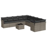 vidaXL Set canapele de grădină cu perne, 11 piese, gri, poliratan vidaXL Set canapele de grădină cu perne, 11 piese, gri, poliratan