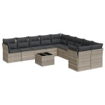 vidaXL Set canapele de grădină cu perne, 11 piese, gri, poliratan vidaXL Set canapele de grădină cu perne, 11 piese, gri, poliratan