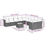 vidaXL Set canapele de grădină cu perne, 11 piese, gri, poliratan vidaXL Set canapele de grădină cu perne, 11 piese, gri, poliratan