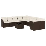 vidaXL Set canapele de grădină cu perne, 11 piese, maro, poliratan vidaXL Set canapele de grădină cu perne, 11 piese, maro, poliratan
