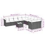 vidaXL Set canapele de grădină cu perne, 11 piese, maro, poliratan vidaXL Set canapele de grădină cu perne, 11 piese, maro, poliratan