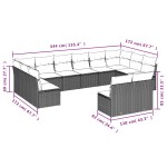 vidaXL Set mobilier de grădină cu perne, 9 piese, negru, poliratan vidaXL Set mobilier de grădină cu perne, 9 piese, negru, poliratan