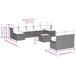 vidaXL Set canapele de grădină cu perne, 10 piese, bej, poliratan