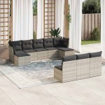 vidaXL Set canapele de grădină cu perne 10 piese gri deschis poliratan vidaXL Set canapele de grădină cu perne 10 piese gri deschis poliratan