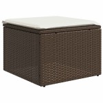 vidaXL Set canapele de grădină cu perne, 10 piese, maro, poliratan