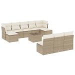 vidaXL Set canapele de grădină cu perne, 11 piese, bej, poliratan vidaXL Set canapele de grădină cu perne, 11 piese, bej, poliratan