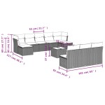 vidaXL Set canapele de grădină cu perne, 11 piese, gri, poliratan vidaXL Set canapele de grădină cu perne, 11 piese, gri, poliratan