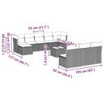 vidaXL Set canapele de grădină cu perne, 11 piese, gri, poliratan vidaXL Set canapele de grădină cu perne, 11 piese, gri, poliratan