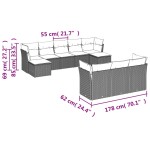 vidaXL Set canapele de grădină cu perne, 10 piese, bej, poliratan