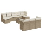 vidaXL Set canapele de grădină cu perne, 11 piese, bej, poliratan vidaXL Set canapele de grădină cu perne, 11 piese, bej, poliratan