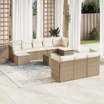 vidaXL Set canapele de grădină cu perne, 11 piese, bej, poliratan vidaXL Set canapele de grădină cu perne, 11 piese, bej, poliratan