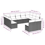 vidaXL Set canapele de grădină cu perne, 11 piese, bej, poliratan