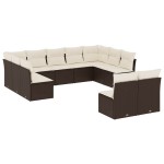 vidaXL Set canapele de grădină cu perne, 11 piese, maro, poliratan vidaXL Set canapele de grădină cu perne, 11 piese, maro, poliratan