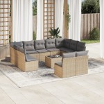 vidaXL Set canapele de grădină cu perne, 12 piese, bej, poliratan vidaXL Set canapele de grădină cu perne, 12 piese, bej, poliratan