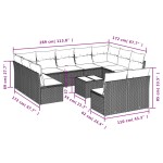 vidaXL Set canapea de grădină cu perne, 12 piese, gri, poliratan vidaXL Set canapea de grădină cu perne, 12 piese, gri, poliratan