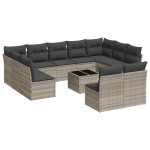 vidaXL Set canapele de grădină cu perne, 12piese gri deschis poliratan vidaXL Set canapele de grădină cu perne, 12piese gri deschis poliratan