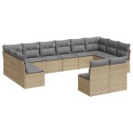 vidaXL Set canapele de grădină cu perne, 12 piese, bej, poliratan vidaXL Set canapele de grădină cu perne, 12 piese, bej, poliratan