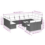 vidaXL Set canapele de grădină cu perne, 13 piese, maro, poliratan vidaXL Set canapele de grădină cu perne, 13 piese, maro, poliratan