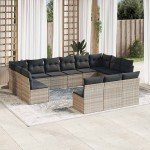 vidaXL Set canapele de grădină cu perne, 13piese gri deschis poliratan vidaXL Set canapele de grădină cu perne, 13piese gri deschis poliratan