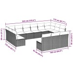 vidaXL Set canapele de grădină cu perne, 13piese gri deschis poliratan vidaXL Set canapele de grădină cu perne, 13piese gri deschis poliratan