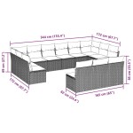 vidaXL Set canapele de grădină cu perne, 13 piese, maro, poliratan vidaXL Set canapele de grădină cu perne, 13 piese, maro, poliratan