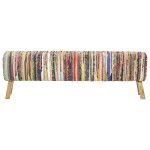 vidaXL Bancă, multicolor, 160 cm, țesătură chindi