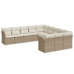 vidaXL Set canapele de grădină cu perne, 11 piese, bej, poliratan vidaXL Set canapele de grădină cu perne, 11 piese, bej, poliratan