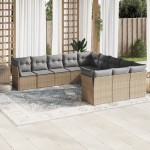 vidaXL Set canapele de grădină cu perne, 11 piese, bej, poliratan vidaXL Set canapele de grădină cu perne, 11 piese, bej, poliratan