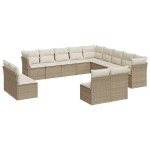 vidaXL Set canapele de grădină cu perne, 12 piese, bej, poliratan vidaXL Set canapele de grădină cu perne, 12 piese, bej, poliratan