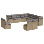 vidaXL Set canapele de grădină cu perne, 12 piese, bej, poliratan vidaXL Set canapele de grădină cu perne, 12 piese, bej, poliratan