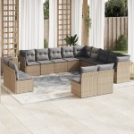 vidaXL Set canapele de grădină cu perne, 12 piese, bej, poliratan vidaXL Set canapele de grădină cu perne, 12 piese, bej, poliratan