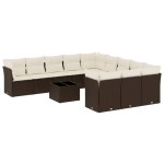 vidaXL Set canapele de grădină cu perne, 12 piese, maro, poliratan vidaXL Set canapele de grădină cu perne, 12 piese, maro, poliratan