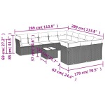 vidaXL Set canapele de grădină cu perne, 12 piese, maro, poliratan vidaXL Set canapele de grădină cu perne, 12 piese, maro, poliratan