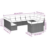 vidaXL Set canapele de grădină cu perne, 12 piese, maro, poliratan vidaXL Set canapele de grădină cu perne, 12 piese, maro, poliratan