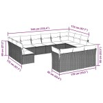 vidaXL Set canapele de grădină cu perne, 13 piese, maro, poliratan vidaXL Set canapele de grădină cu perne, 13 piese, maro, poliratan