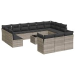 vidaXL Set mobilier de grădină cu perne,14 piesegri deschis, poliratan vidaXL Set mobilier de grădină cu perne,14 piesegri deschis, poliratan