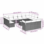 vidaXL Set mobilier de grădină cu perne,14 piesegri deschis, poliratan vidaXL Set mobilier de grădină cu perne,14 piesegri deschis, poliratan